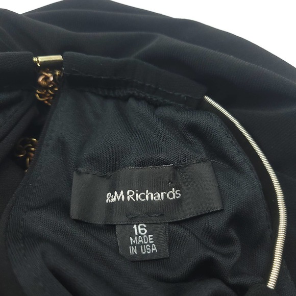 R&M Richards Jumpsuit Halter Wide Leg Jersey Knit Sleeveless Plus Size 16 - Picture 4 of 7